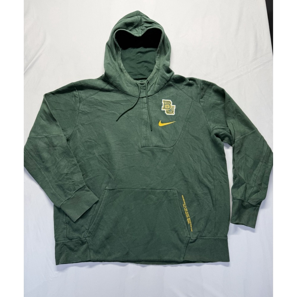 Nike Hoodie Mens‎ 2XL Green Fleece Lined Baylor Bears NCAA Football Athleisure